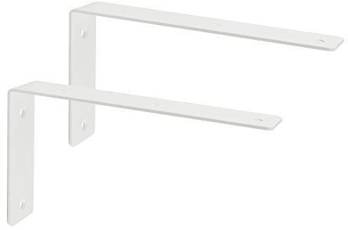 SAYAYO Regalwinkel Weiss Regalhalterung Winkel Regal Edelstahl 90 Grad Multifunktionale Metallwinkel für Holzregale, Hölzern Möbel, 2 Stück Regalträger Weiß 225x125