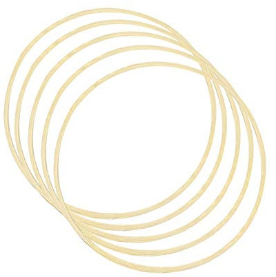 HooAMI 5 Pack 14inch/36cm Wreath Rings Wooden Bamboo Floral Hoop Wreath Macrame Craft Hoop Rings for DIY Wedding Wreath Decor, Dream Catcher and Wall Hanging Crafts
