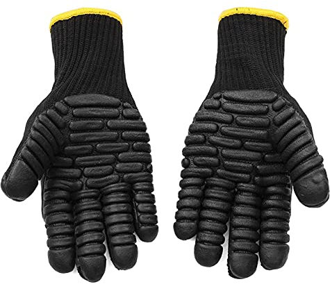 Gants de jardin 1 paire anti-vibration anti-vibration résiste à absorber la sécurité mécanique de protection des gants de protection en plein air gadgets de jardin gants en caoutchouc de jardin Gants
