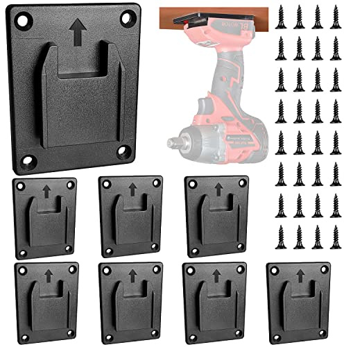 8 X Werkzeughalter, Akkuschrauber Halterung mit Schraubensatz, Maschinenhalter für Milwaukee M18 Werkzeug, auch Passend für Dewalt 20 V, 12 V Bohrerhalter, Elektrowerkzeug,Wandhalterung Werkzeug