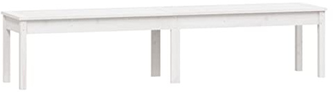 vidaXL Gartenbank, Gartenmöbel Sitzbank 2-Sitzer, Parkbank Lattenrost-Design, Holzbank Bank für Garten Terrasse, Weiß Massivholz Kiefer