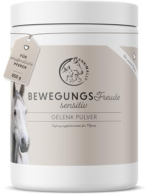 Annimally Gelenk Pulver für Pferde 850g mit Kollagen, Kamille, MSM (Schwefel), Glucosamin, Hyaluronsäure, Chondroitin - Zusatzfutter für die Stärkung der Gelenke beim Pferd - Alternative zu Liquid