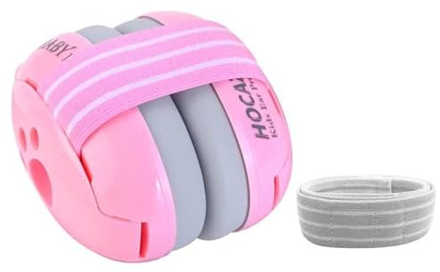 HOCAZOR Baby Kapselgehörschützer, Gehörschutz für Babys und Kleinkinder Lärmschutz Verhindert Gehörschaden, NRR 23dB - Rosa
