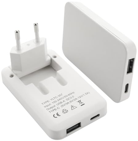 Offgridtec 2 Stück Extra-Slim USB Ladegerät, 20W Dual-Port Netzadapter mit USB-A & C Port, Kompakter Klappstecker, Schnellladung für Smartphones & Tablets, Ideal für Reisen, Zuhause, Büro (Weiß)