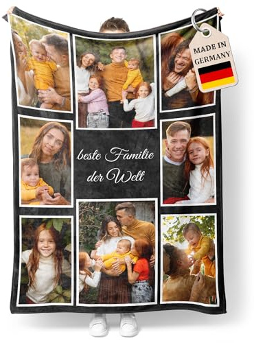 Easycosy Personalisierte Decke mit Foto - Made in Germany - wärmere Fotodecke selbst gestalten Kuscheldecke - Foto Geschenke für Frauen Freundin Schwester Kollegen zu Abschied Geburtstag