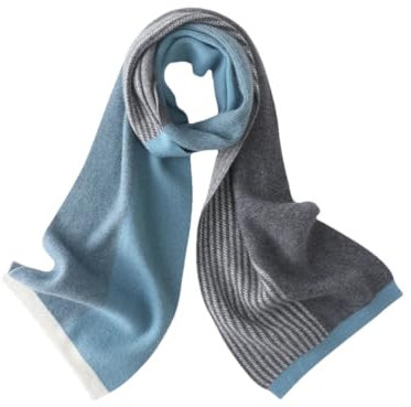 Kaschmirschal für Damen, Frühling, Herbst und Winter, weich, warm, gestrickt, blau, One size