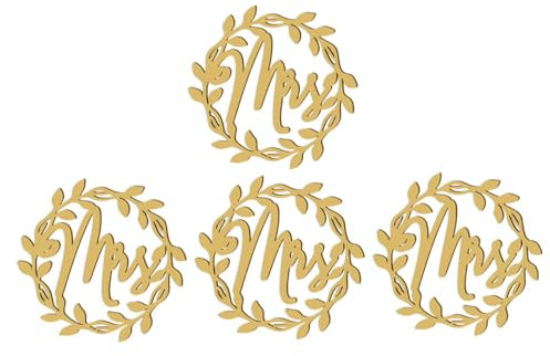 ABOOFAN 2 Pièces Panneaux de Chaises en Bois Panneaux de Mariage Cérémonie Chaises des Mariés en Bois Élégant pour Décoration de Mariage en Photo
