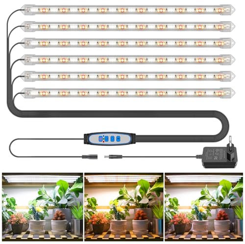 Kullsinss Pflanzenlampe LED Vollspektrum, 36W 360 LEDS Pflanzenlicht für Zimmerpflanzen, 3000K 6000k 660nm Grow Light mit 6/12/16H Timer, 3 Lichter Modi, 10 Helligkeit Wachstumslampe für Pflanzen