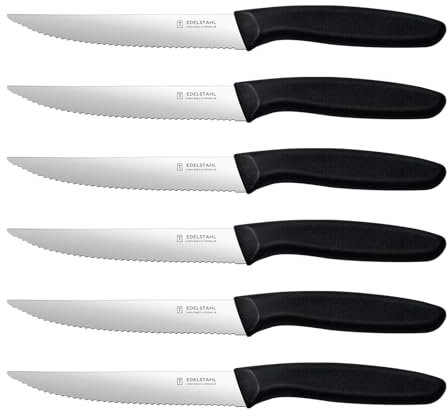 targzier Steak Knives Set of 6, Multi-Function Kitchen Knife, Dishwasher Safe, Stainless Steel Steak Knife with Shape Serrated Edge, Table Knifves, Ergonomic Handle, Rust and Slip Proof