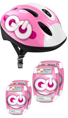 Combo Casque + GENOUILLERES COUDIERES SKIDS Control Pink. Tour de tête réglable avec système de molette Head Ring assurant Maintien et Confort. 50/56cm. Sangles jugulaires Ajustables.