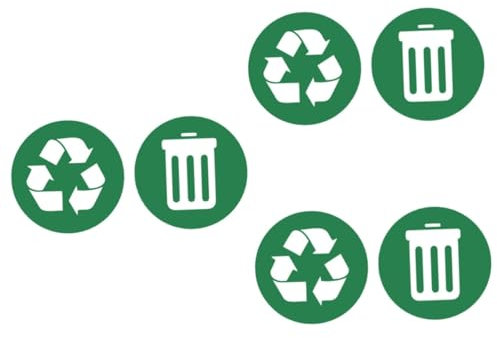 Gatuida 6 Stk Aufkleber Für Mülltonnen Etikettenaufkleber Für Die Müllsortierung Recycling-schild-aufkleber Müllsortieretiketten Zeichen Recyceln Dekorative Aufkleber Mülleimer Green Pvc