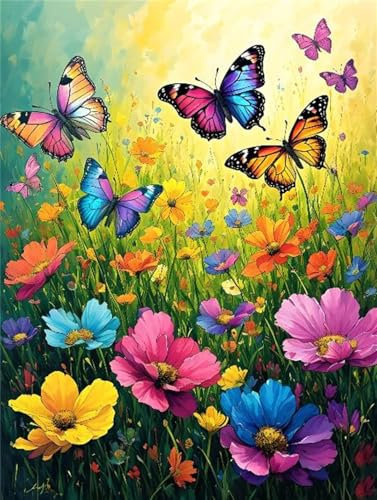 Stiefmütterchen Diamond Painting Erwachsene, 5D Diamant Painting Bilder Kinder, DIY Vollbohrer Diamant Kunst Malerei Stickerei Set, Basteln Geschenk Mädchen, Kreuzstich Home Wand Dekor 10x15cm P-8210