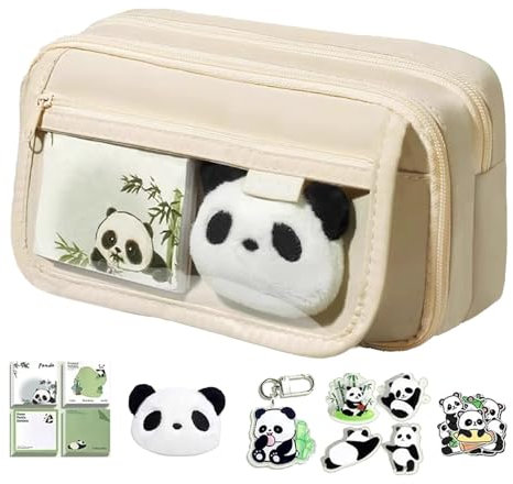 Generisch Panda Federtasche, Niedliches Federmäppchen Für Die Schule, Panda Federmappe, Großes Fassungsvermögen Für Federmäppchen, Federtasche Für Mädchen & Jungen