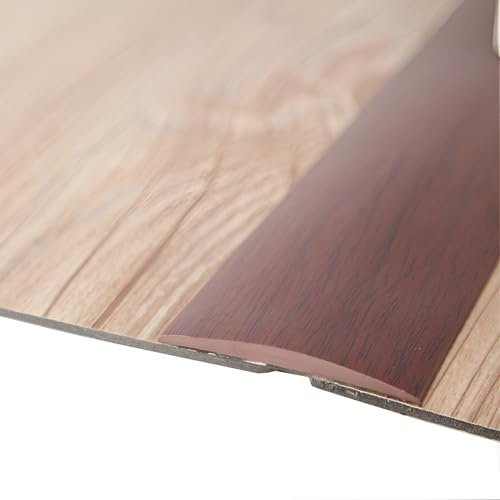 Flacher Trennstreifen, PVC Übergangsprofil Abdeckleisten, Selbstklebende Bodenübergangsstreifen, Bodenleiste, Bodenspaltabdeckungs-Verbindungsleiste, Geeignet Für Spaltübergänge(Red Oak,100*7.6cm)