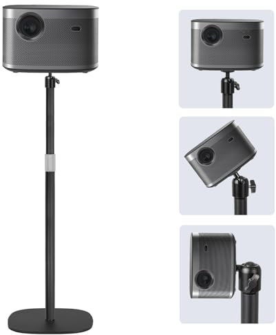 AKOZLIN Projektor-Bodenstativ, höhenverstellbar von 16 bis 47 Zoll, 360° schwenkbar, mit Universelles 1/4Gewinde, Kompatibel mit Beamern Kameras Handyhalterungen, Bodenstehender Typ Tragfähigkeit 6kg