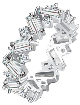 Aotiwe Eheringe, Ringe Frauen für mittelfinger Rechteck mit Zirkonia Geschenk für Freundin
