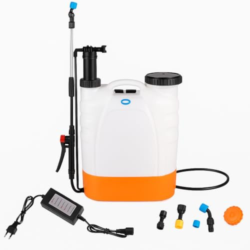 Pompa a Spalla Irroratore a Zaino Elettrico 16L – Spruzzatore con Spallacci Imbottiti, Nebulizzazione Regolabile, Ideale per Giardinaggio, Disinfestazione e Pulizie Esterne