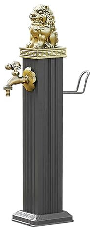 ZYZSY Standbrunnen antik, mit Wasserhahn, Frostsicherer Garten Außenwasserhahn, Yard Hydrant Frostsicherer Wasserspielbrunnen, für Garten, Terrasse(Grey-2,17 * 76cm/6.7 * 30in)