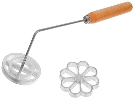 Abaodam Moule à Snacks Frits Alliage Aluminium Avec Manche Bois Outil De Cuisine Pour Frire Et Gaufrer Soi-même