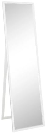 Acomoda Textil – Espejo de Pie con Marco de Madera Decorativo, Resistente con Soporte para Habitación, Vestidor, Recibidor y Tienda. Espejo Rectangular Cuerpo Entero (Blanco, 120x30 cm)