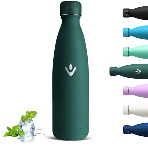 Grsta Trinkflasche Edelstahl, Trinkflasche 750ml Auslaufsichere, Wasserflasche BPA Frei, Isolierflasche für Kohlensäure Geeignet, Hält Heiß und Kalt, Thermosflasche für Ciclismo, Büro, Radfahren