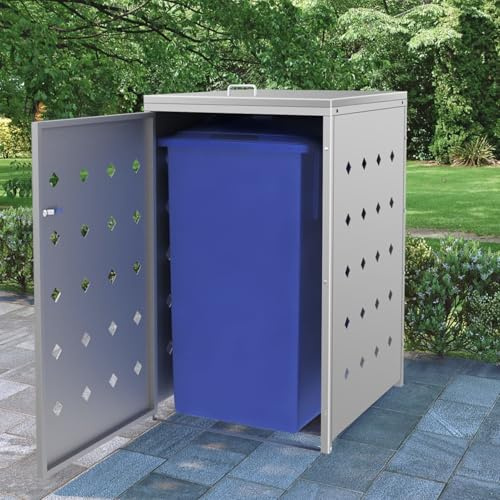 Gecheer GecheerCobertizo contenedor de Basura Individual Acero Inoxidable 240L