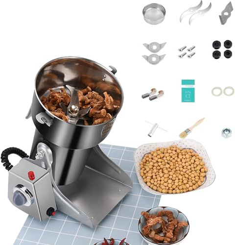 Electric Grain Mill, Commercial Spice Grinder, 3500w High-speed Grinding, 304 Food-grade Stainless Steel, Multifunctional Kitchen Appliance