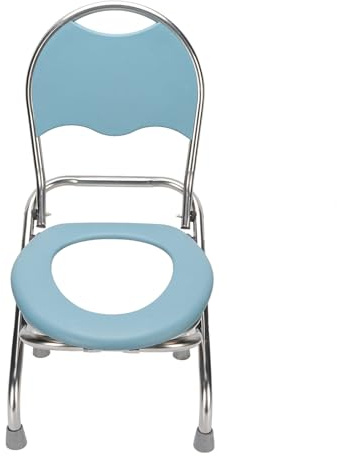 Fabater Sedia da Toilette Portatile Antiscivolo con Schienale, Vasino Pieghevole in Acciaio Inossidabile per Adulti (42 cm)