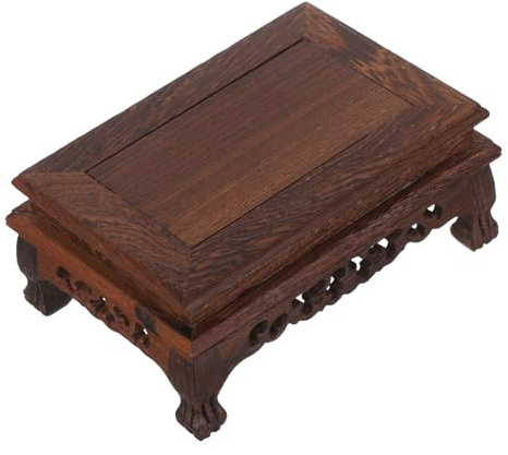 ULDIGI Piedistallo Design Regolabile e Facile Manutenzione in Legno Rettangolare Marrone per Piante da Interno per Uffici e Soggiorni