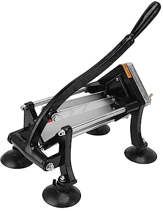 Aumotop Cortador de Papas Fritas, 4 Ventosas Cortador de Papas Grado Alimenticio Multifuncional Fritas Duradero para Zanahorias Pepinos Cebolla (10mm)