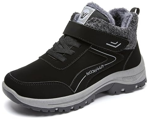 Scarponcini Trekking Stivali Anfibi Donna Stivaletti in Gomma da Pioggia Calzino Scamosciati Scarpe Invernale Pelle Grey 37