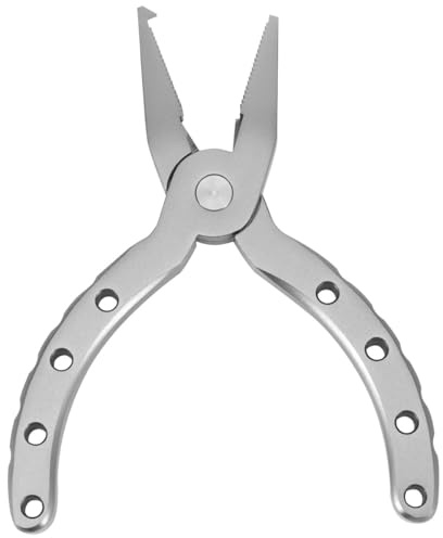 SMASOLO Pince de Pêche en Aluminium Multifonction, Coupe-Fil Tressé, Outil D’Ouverture D’Anneaux Brisés, Mini et Portable, pour Leurres et Carnassiers, Accessoire Indispensable Pêche