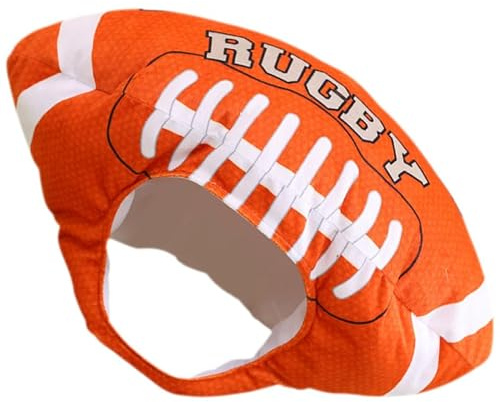 DEARMAMY Sombrero de Cosplay de Rugby, Sombrero de Fiesta de Felpa Forma de Balón de Fútbol Americano, Ligero y Portátil, para Halloween y Fotos
