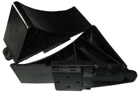 Unterlegkeil schwarz + Halter (je 2x) (Radlast 800kg - Achslast 1600kg)