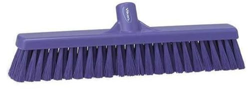 Vikan 31748 Coarse/Fine Sweep Floor Broom Head, Polypropylene Block, 16-1/2 Polyester Bristle, Purple