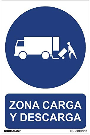 SEÑAL USO OBLIGATORIO ZONA CARGA Y DESCARGA (PVC 0.7MM) 30X40CM