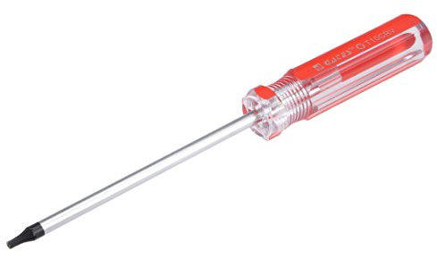 sourcing map Torx Tournevis T10 Sécurité Magnétique Étoile Tournevis avec 4 CR-V Arbre et Transparent Rouge Poignée