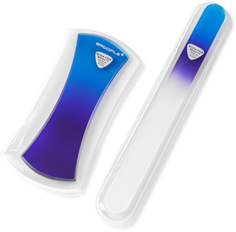 Set Limes à Ongles en Verre pour Manicure, Limes à Ongles Kit Ergonomique à Prise Confortable pour un Limage Doux et Efficace, Limes en Verre Soin Ongles par Bona Fide Beauty Véritable Verre Tchèque