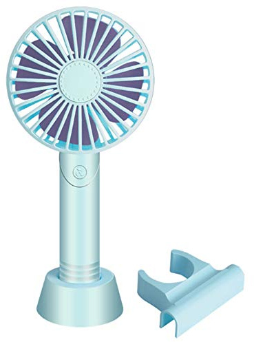 LEDGOO Mini ventilador de mano portátil de aromaterapia Ventilador con soporte Mini ventilador de mesa eléctrico USB recargable con base para la oficina al aire libre Talla única azul