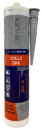 SYLEX - Colle fixation Zinc SW 290 millilitres - MS polymère étanche - Couleur RAL 7004 GRIS DE SECURITE