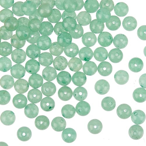 OLYCRAFT 240 Stück 6mm Natürliche Grüne Aventurin Perlen, 0.8mm Loch | Runde Steinperlen, Natürliche Edelstein Perlen, Lose Perlen, Für Armbänder Halsketten Ohrringe DIY Schmuckherstellung