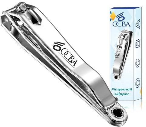 OCBA Edelstahl 2 Nagelknipser und 1 Nagelfeile, Nagelknipser für dicke Zehennägel, professionelle, strapazierfähige Fingernagelknipser, für Männer und Frauen (2 Nagelknipser und 1 Nagelfeile)