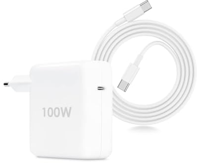 Chargeur USB C 100W Chargeur Mac Book USB C pour Mac Pro Air 13/14/15/16 2018-2022, Ipad Pro 12,9/11 Acer ASUS Huawei HP Lenovo LG Google Samsung Chargeur Rapide avec USB-C Câble de Charge 1,8 m