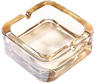 Elegant Aschenbecher aus Glas für den Schreibtisch, quadratisch, Zigarettenablage, Raucher aus klarem Kristall, mit Aschenbecher, Aschenbecher für Zuhause, Auto, Club, Büro, Hotel Einfach zu verwenden