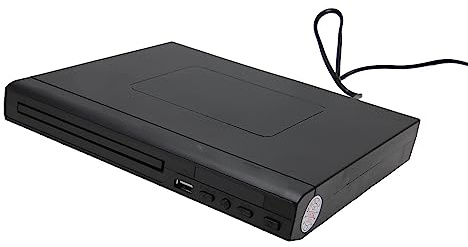 Mini Lecteur DVD HD, Multi-Fonctionnel, Télécommande PAL NTSC Intégrée, Lecteur CD DVD, Interface USB 2.0, Balayage Progressif, Plug and Play avec Câble pour la Maison (Prise UE)
