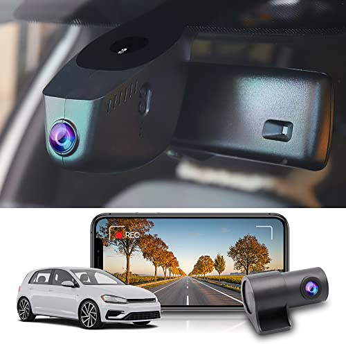 Fitcamx Dashcam Vorne Hinten 2160P+1080P Passend für VW Golf GTI R S Sport Hatchback SE TSI 1.4T 2015-2025 MK7/7.5/8(HD2-6113), 4K Dual Dashcam UHD Video WiFi, Parkmodus, Loop-Aufnahm, mit 128GB Karte