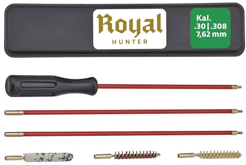 Waffenreinigungsset in 8 Kaliber-Varianten | Für Langwaffen Kurzwaffen Luftgewehre | 4,5mm .177 | 5,56mm .223 | 7,62mm .308 | 9mm .38 .357 | Laufreinigung Waffenpflege mit Bronze-Bürsten im Koffer