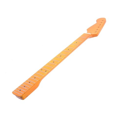 Gitarrenhals Ersatz Ahorn Glänzend Hals FD Links/Rückhand Hals 22-Bund Schwarz Klemme Gitarrenhals