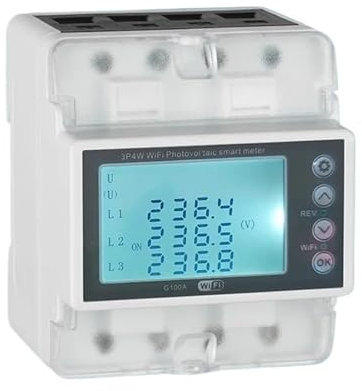 Smart Meter Energy Monitor 3 Phase 4 Wire 380V 100A Tuya WiFi Smart Bi Directional Energy Power KWh Meter Over Under Voltage Protector Over Load Protect