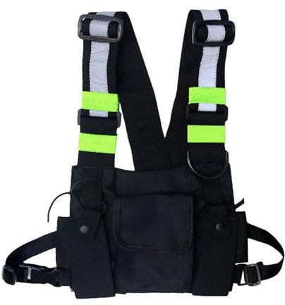 Ruwshuuk Brusttasche für Herren – Outdoor-Brusttasche – Sport-Brusttasche, leichte Brusttasche, Sport-Laufweste, Brusttasche für Wandern, Radfahren und Workout, Schwarz , Refer to description, Uni